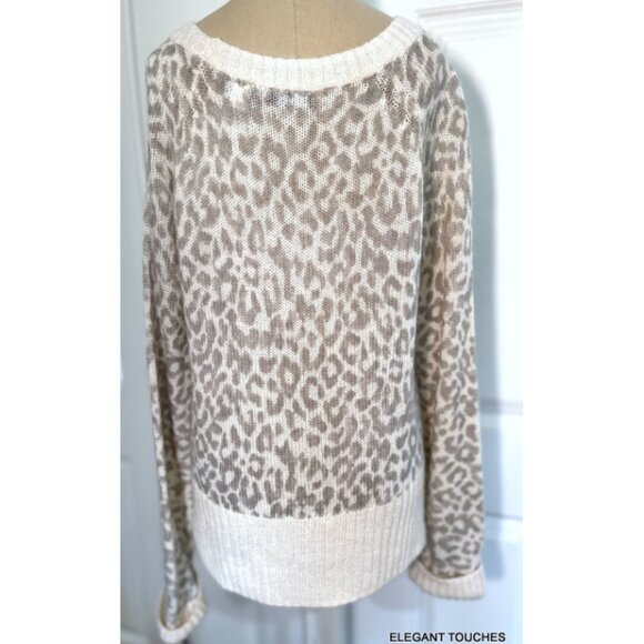 Moda International Animal Print Off Shoulder Sweater M Womens Wool Mohair Y2K - Picture 5 of 7